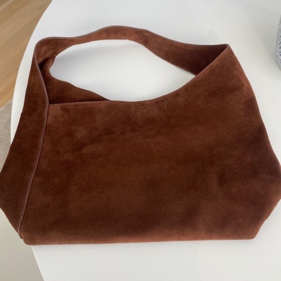 Elegant Brown Suede Shoulder Bag - Picture 2 of 5